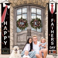 Black Happy Fathers Day Banner – XtraLarge, 72×12 Inch | Tuxedo Hanging Happy