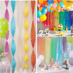 Crepe Paper Streamers 9 Rolls 738ft,Pack of Rainbow Assorted Colored Party Strea
