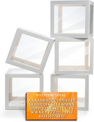 White Transparent Balloon Boxes, Clear Baby Boxes with 78 Letters for Custom …