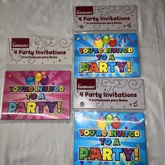 Birthday Party 18pc Bundle – Invitations-￼ Banners-Napkins-Confetti- Bday Badges