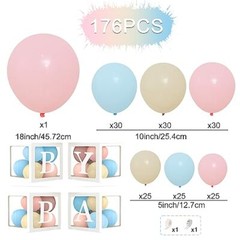 DIY Gender Reveal Party Decorations – 176pcs Pink and Blue Balloons Arch Kit,…