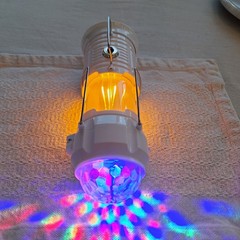 4 in 1 Lantern, Flame light, Disco Ball( Strobe) light & Bright Flashlight Combo