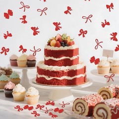 Red Glitter Bow Knot Tying The Knot Theme Table Confetti Scatter 200PK