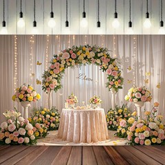 5x3FT/5x7FT Mr & Mrs Backdrop Wedding Celebrations Party Background Props Decor
