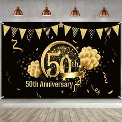 Decoraciones De Cumpleanos 50 Anos Banner Grande De Telas Rosa Oro 185X110 Cm