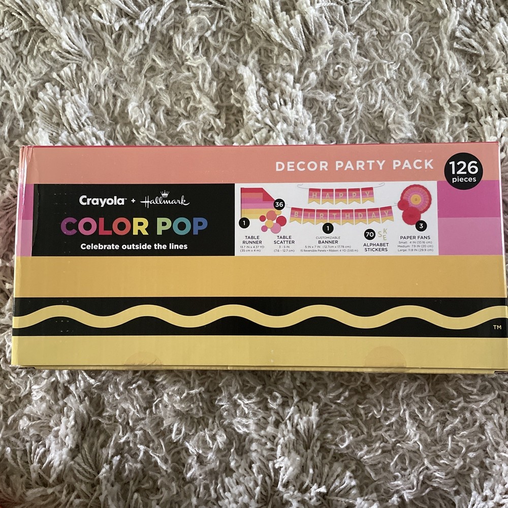 Crayola + Hallmark Color Pop Decor Party Pack 126 Pieces