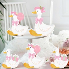 5 PCS Silly Goose Birthday Party Decorations Wooden Centerpieces Tiered Tray