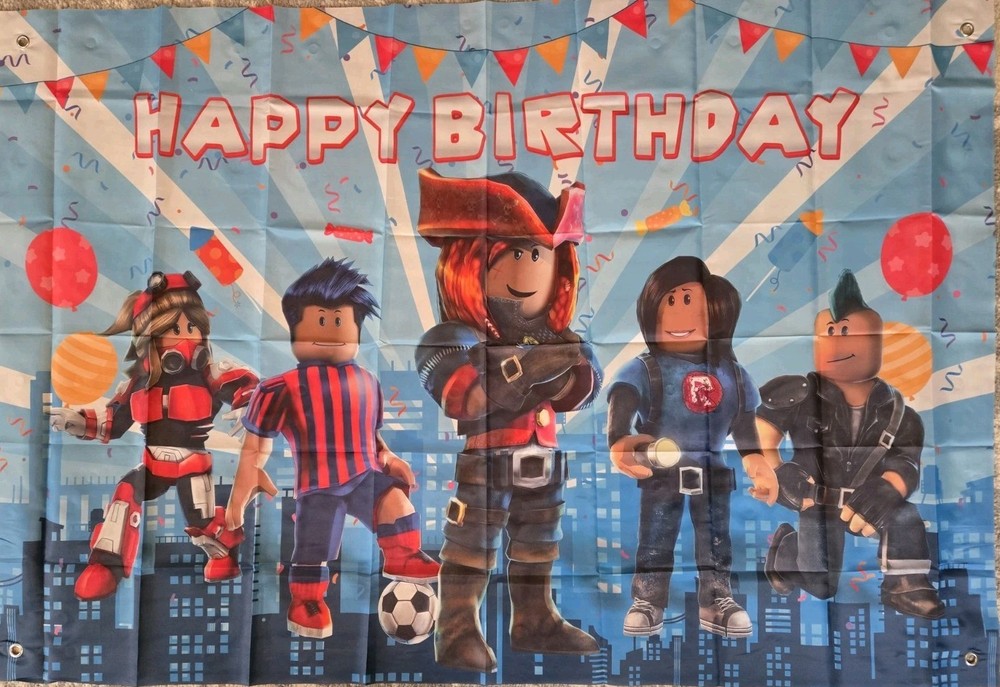 Roblox Party Set w 3x5FT Banner, Party Decoration And Accessories for 10 guests