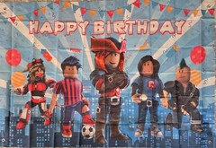 Roblox Party Set w 3x5FT Banner, Party Decoration And Accessories for 10 guests