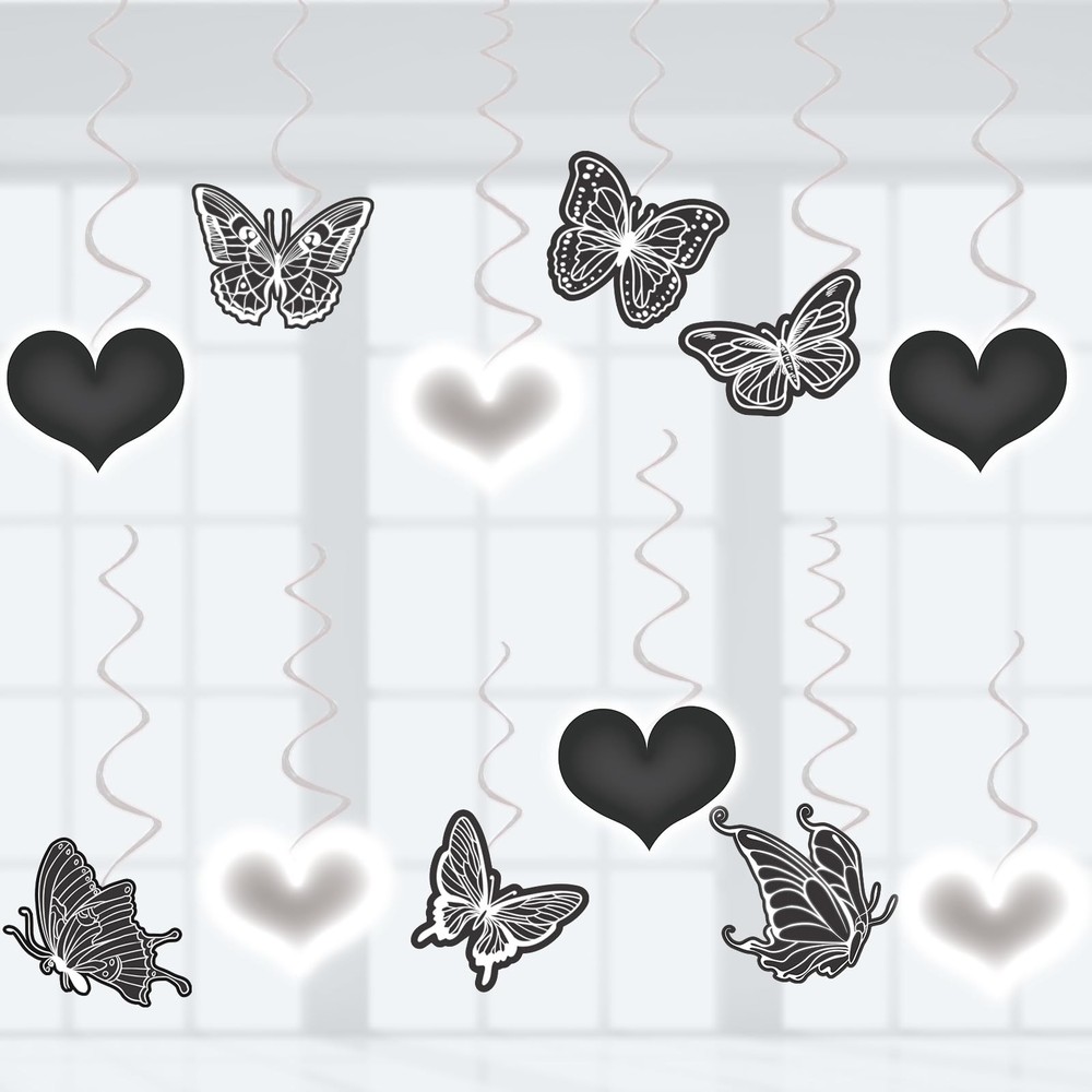 2000s Party Decorations Black Love Heart Party Decor Assembled and Ready to U…