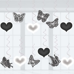 2000s Party Decorations Black Love Heart Party Decor Assembled and Ready to U…