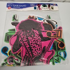 80’s PARTY WALL DECORATIONS HAIR BAND SILHOUETTES CUTOUTS I LOVE 80’S AWESOME