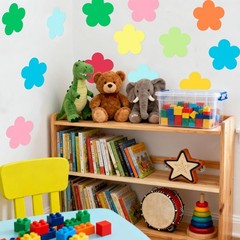 Flower Cutouts Paper Classroom Bulletin Board Assorted Colors DIY 117 PCS