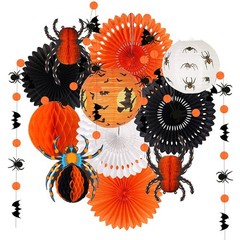 Halloween Party Decorations Hanging Spider Bat Lantern Paper Spiders Honeycomb F
