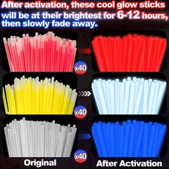Fun & Safe 126 PCS Glow Stick Accessories for All Ages – 4th of July Ready