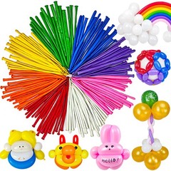 100 Pack Long Twisting Balloons for Animal Shapes and Parties