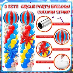 2 Sets Carnival Balloon Column Stand Kit Circus Theme Birthday Party Supplies…