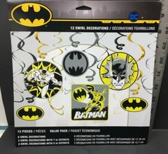 DC Batman 12 Swirl Decorations Birthday Party