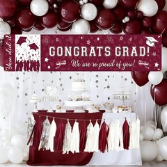 Graduation Decorations Maroon White 2026/Maroon Graduation Party Decorations/…