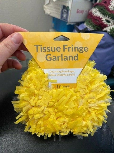 Yellow Tissue Fringe Garland 25FT New!!!