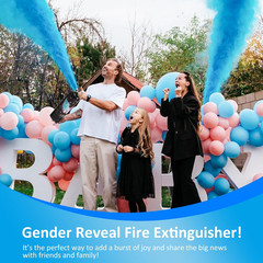 Giant Gender Reveal Fire Extinguisher Color Blaster | 2 Packs Baby Boy Blue Gend
