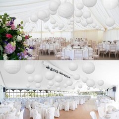 10 Pcs white paper lanterns set (3 Pcs 6″ +3 Pcs 8″ +2pcs 10″+2Pcs 12″) Decor