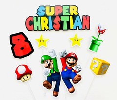 Personalized Super Mario Cake Topper