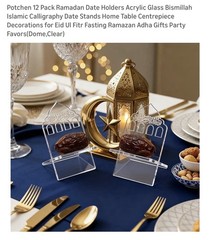 Potchen Ramadan Acrylic Date Holders Islamic Table Decor 4 Pack