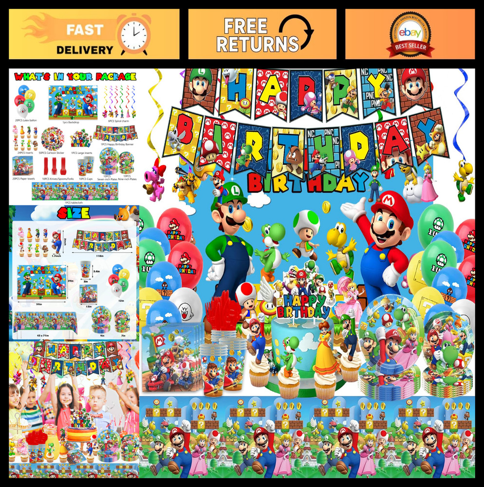 Ultimate Birthday Party Supplies Kit – 14-in-1 Decorations, Balloons, Tablecloth