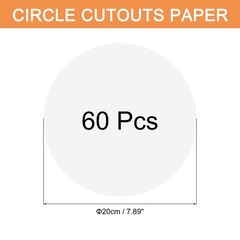 60 PCS White Circle Cutouts Paper 8 Inch Round 200gsm/75lb Cardstock Crafts