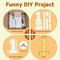 4FT Marquee Number 0 Light-Up Foam Board Kit – DIY Party Decor