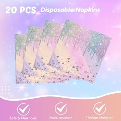 Magical Iridescent Birthday Set – Includes 20 Plates & Napkins for Easy Parties