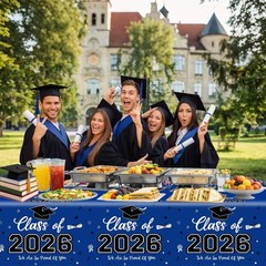 Graduation Decorations 2026, Class of 2026 Graduation Tablecloth, 2 Pack Disposa