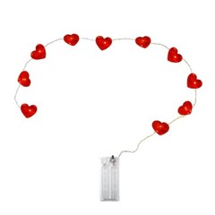 Red Heart Party Decorations Valentine Hanging Heart Strings Wire LED 30cm UK