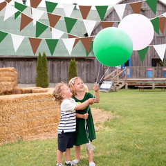32Ft Green Brown White Party Decorations Brown Green Pennant Banner Fabric Trian