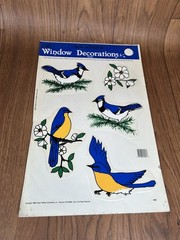 VTG Bluebirds Blue Jays Nature Window Cling Decorations Classic Clings