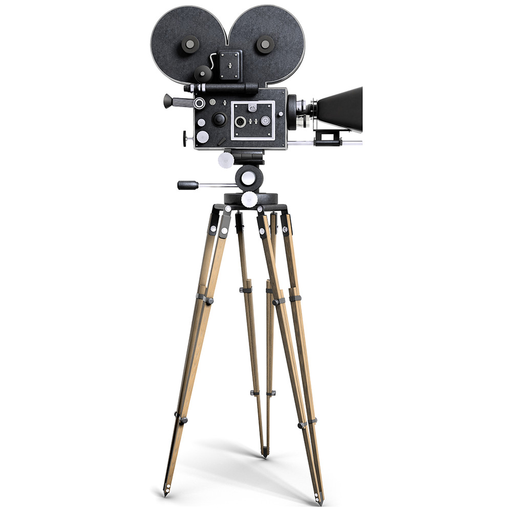 SP12147 Old Fashioned Movie Camera Movie Set Prop Cardboard Cutout Standup