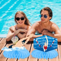 Swimming Party Honeycomb Centerpieces Summer Pool Table Decor Supplies