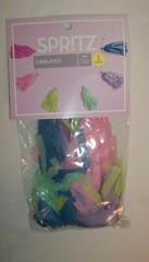Spritz Garland 80″ Multi-Color Pink Blue Green Pom Pom Party Decorations NIP!