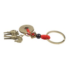 Feng Shui Charm Brass Horse Keychain Feng Shui Figure Metal Alloy Finish