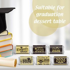 Graduation Candy Bar Wrappers Labels Stickers Class of 2026 Party Supplies