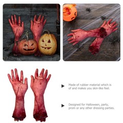 2PCS Broken Men Hand Blood Horror Bloody Limbs Novelty Dead Broken Hand Gadgets