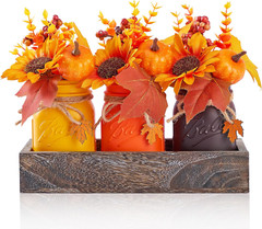 Mason Jar Fall Thanksgiving Centerpieces for Tables Fall Thanksgiving Table D…