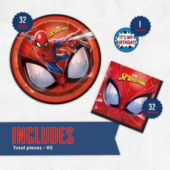 Spiderman Disposable Birthday Party Plates, Napkins, Sticker