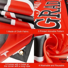Graduation Decorations 2026 | Red and Black Congrats Grad Banner – 72×44 Inch…