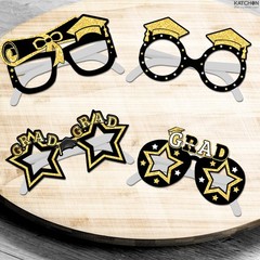 Glitter Graduation Glasses 2026 – Pack of 12 | Graduation Photo Booth Props 2026