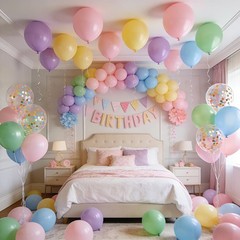 Pastel Balloons 12 Inch Macaron Pink Blue Green Purple Yellow Pastel Rainbow …