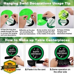 Halema Green and Black Birthday Decor Kit