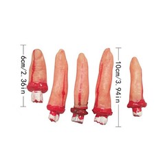 5 Bloody Severed Fingers False Thumb Decoration Halloween Party Horror Prop