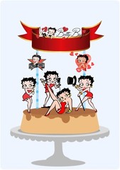 Personalized Betty Boop Glamour Celebration Cake Topper